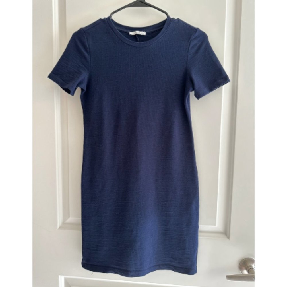 Zara Trafaluc Navy Short-Sleeve Medium Sweater Dress
